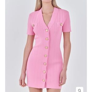 Endless Rose Pink Button-Down Dress
